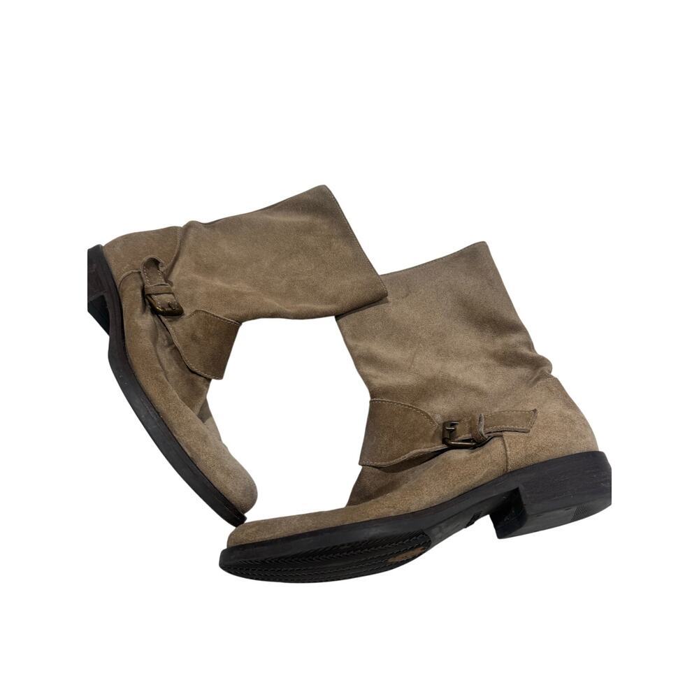 J.CREW DIXON SHORT GREENISH GREY LEATHER SUEDE BOOTS size